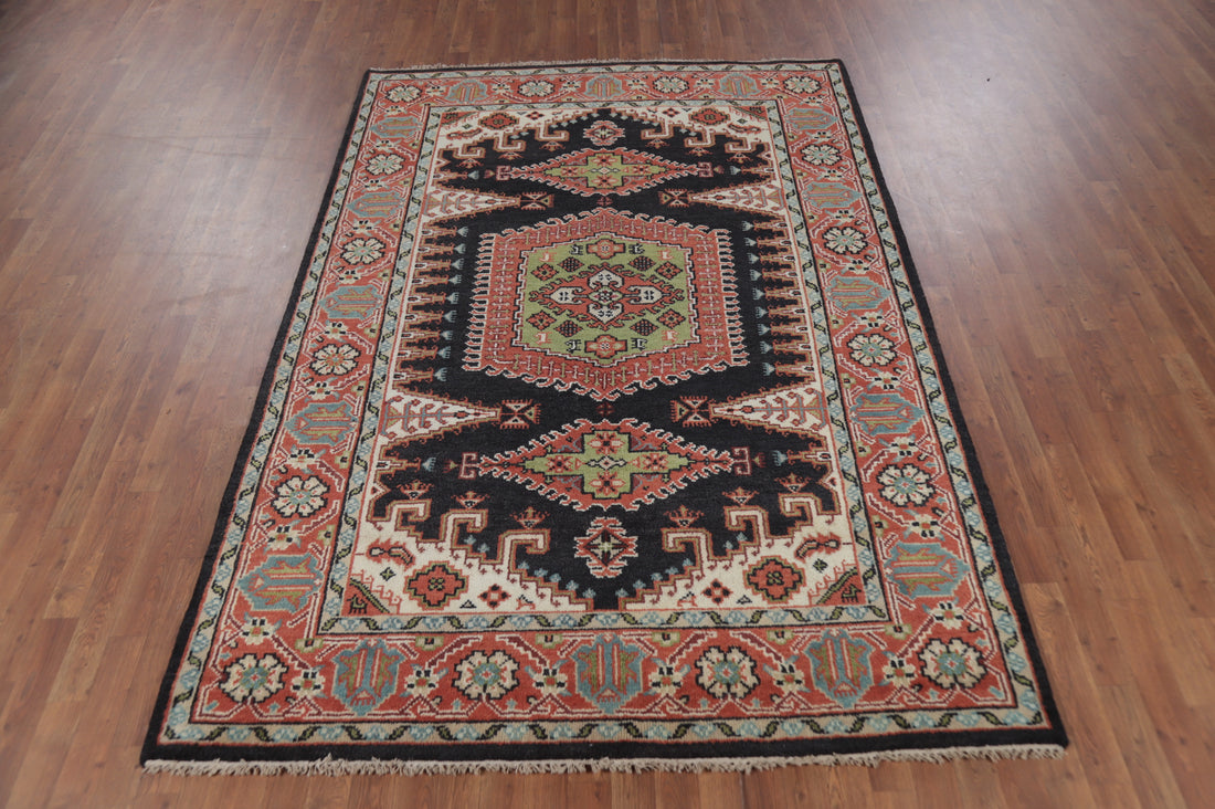 Geometric Viss Indian Area Rug 6x9