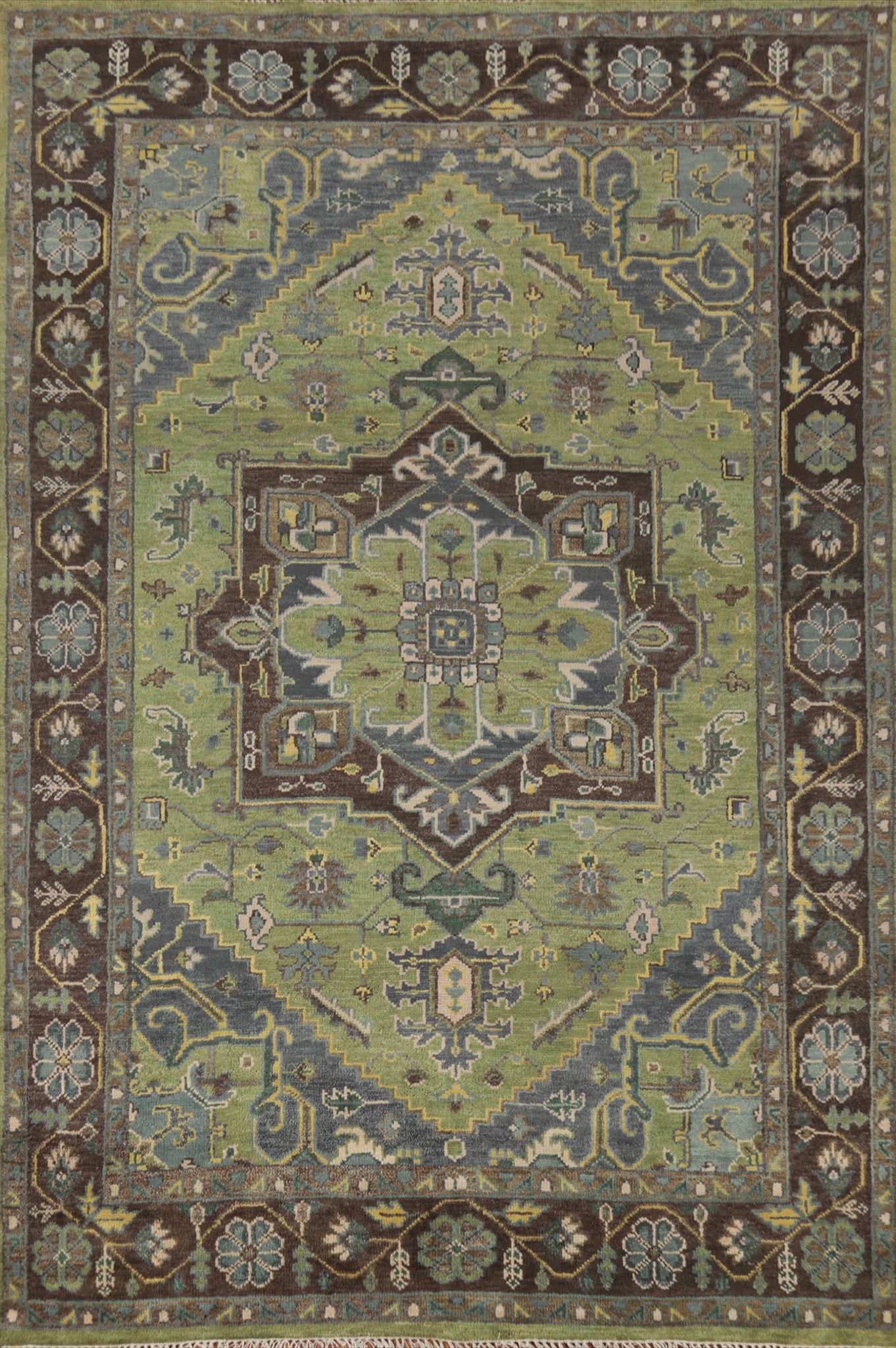 Light Green Wool Oushak Indian Area Rug 9x12