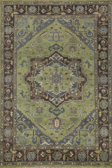 Light Green Wool Oushak Indian Area Rug 9x12
