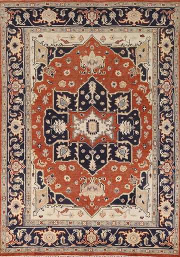 Orange Wool Oushak Indian Area Rug 8x10