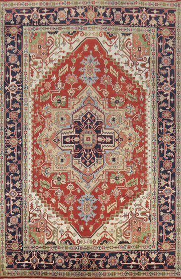 Geometric Heriz Serapi Indian Area Rug 8x12