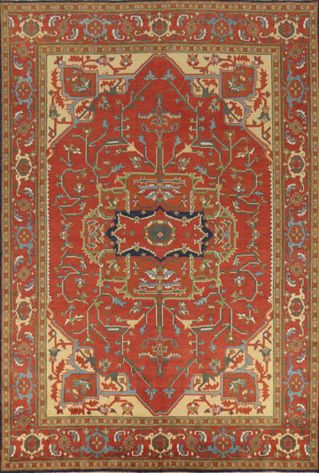 Geometric Heriz Serapi Indian Area Rug 9x12