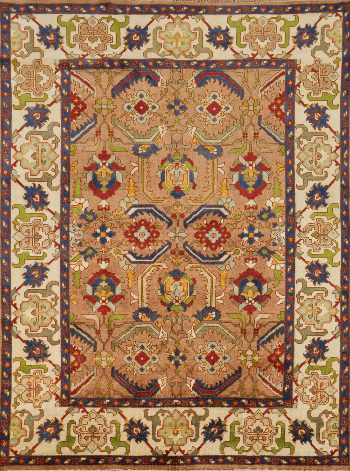 Handmade Wool Floral Oushak Indian Area Rug 8x10
