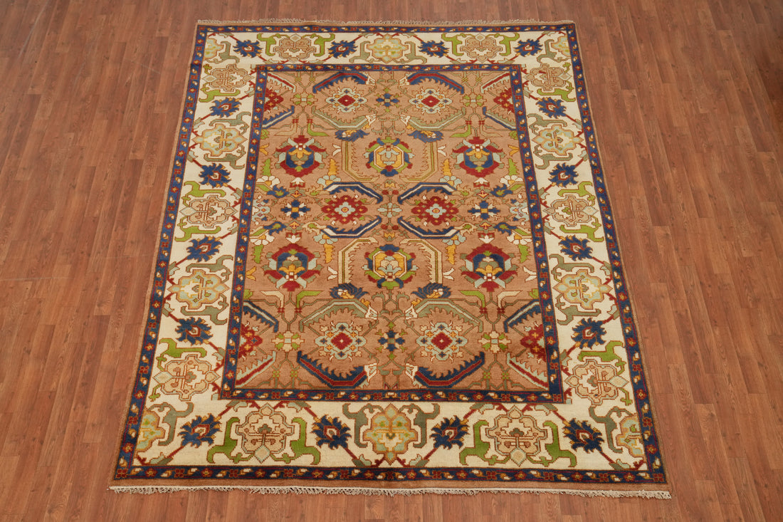 Handmade Wool Floral Oushak Indian Area Rug 8x10
