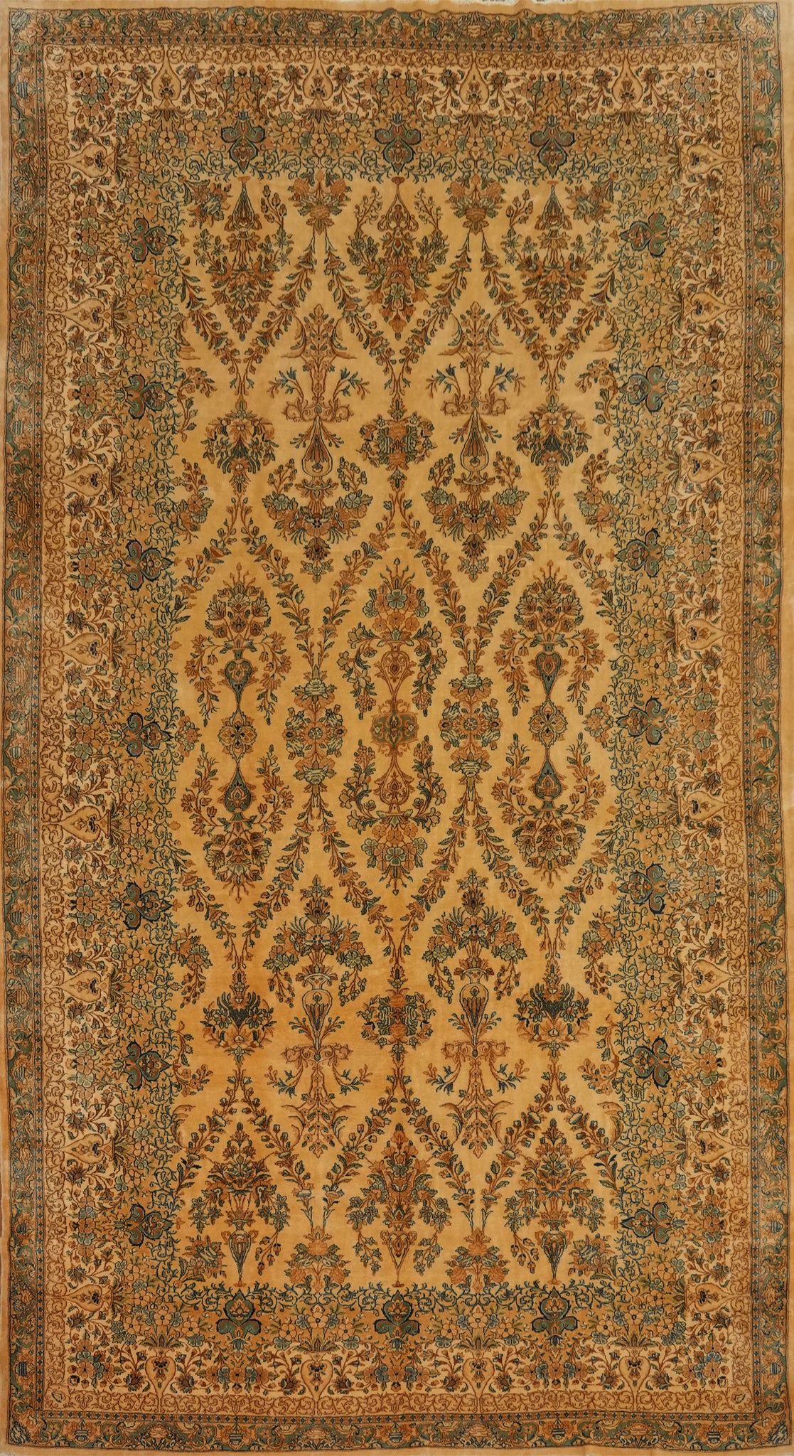 Vegetable Dye Wool Kerman Persian Large Rug 10x18