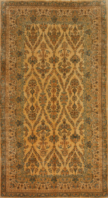 Vegetable Dye Wool Kerman Persian Large Rug 10x18
