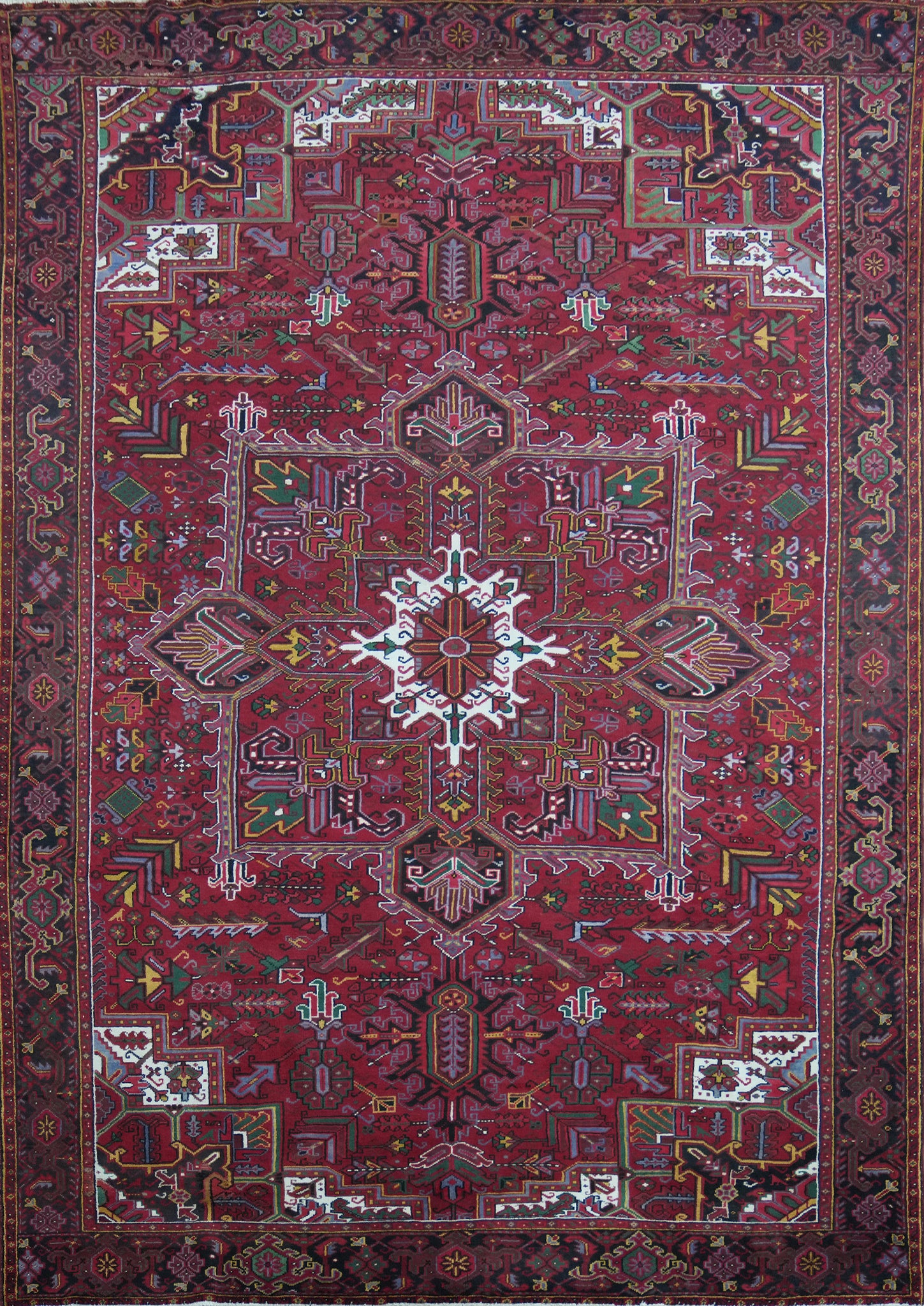 Vintage Geometric Heriz Persian Area Rug 10x13