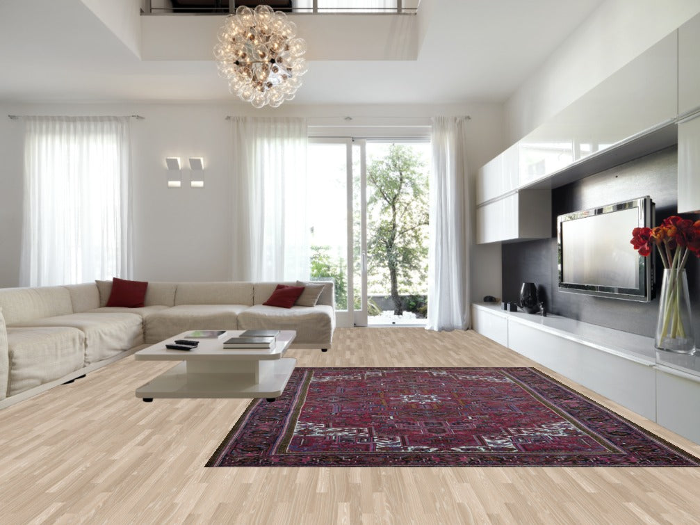 Geometric Wool Heriz Persian Area Rug 10x12