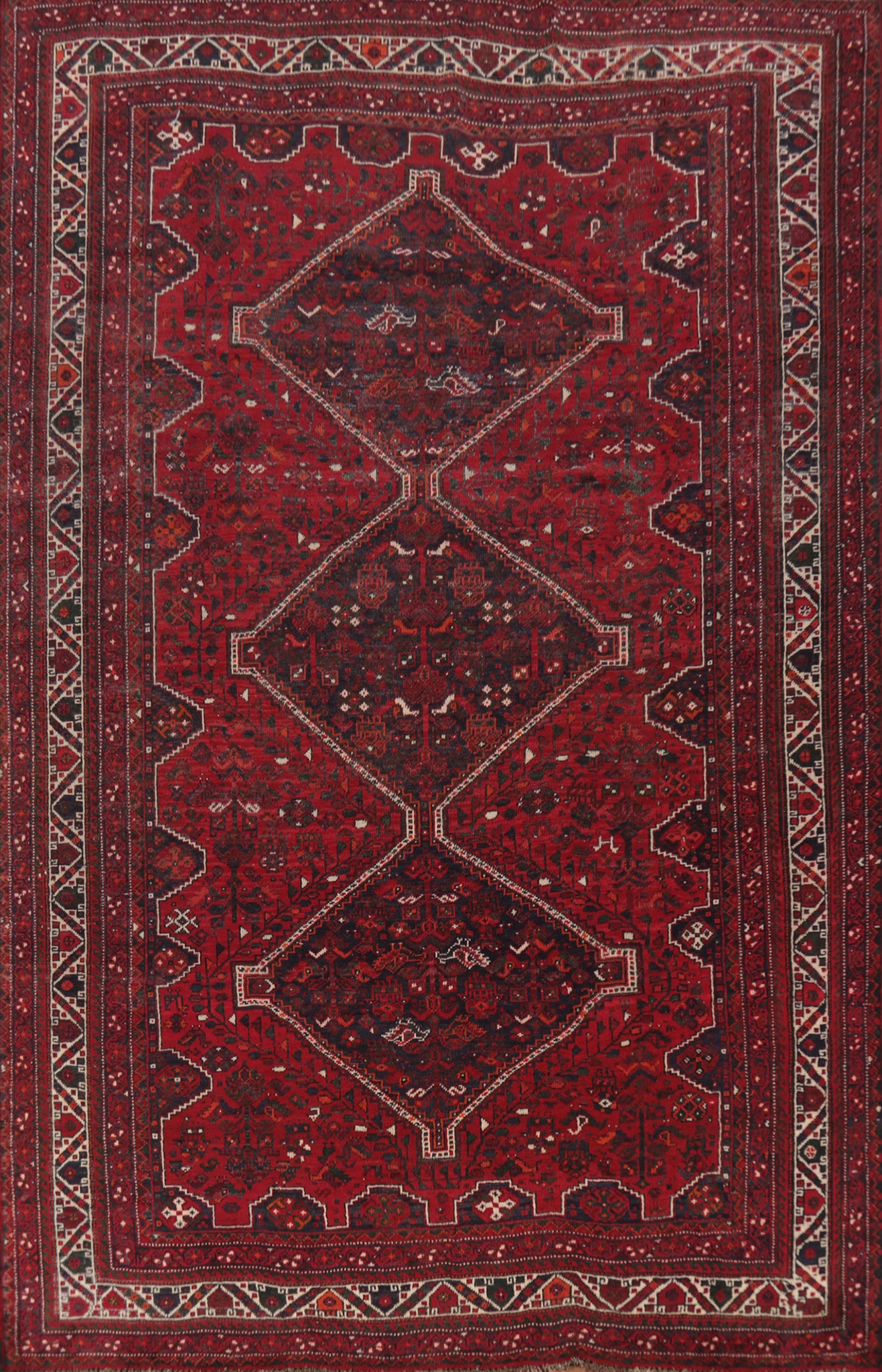 Tribal Geometric Qashqai Persian Area Rug 8x11