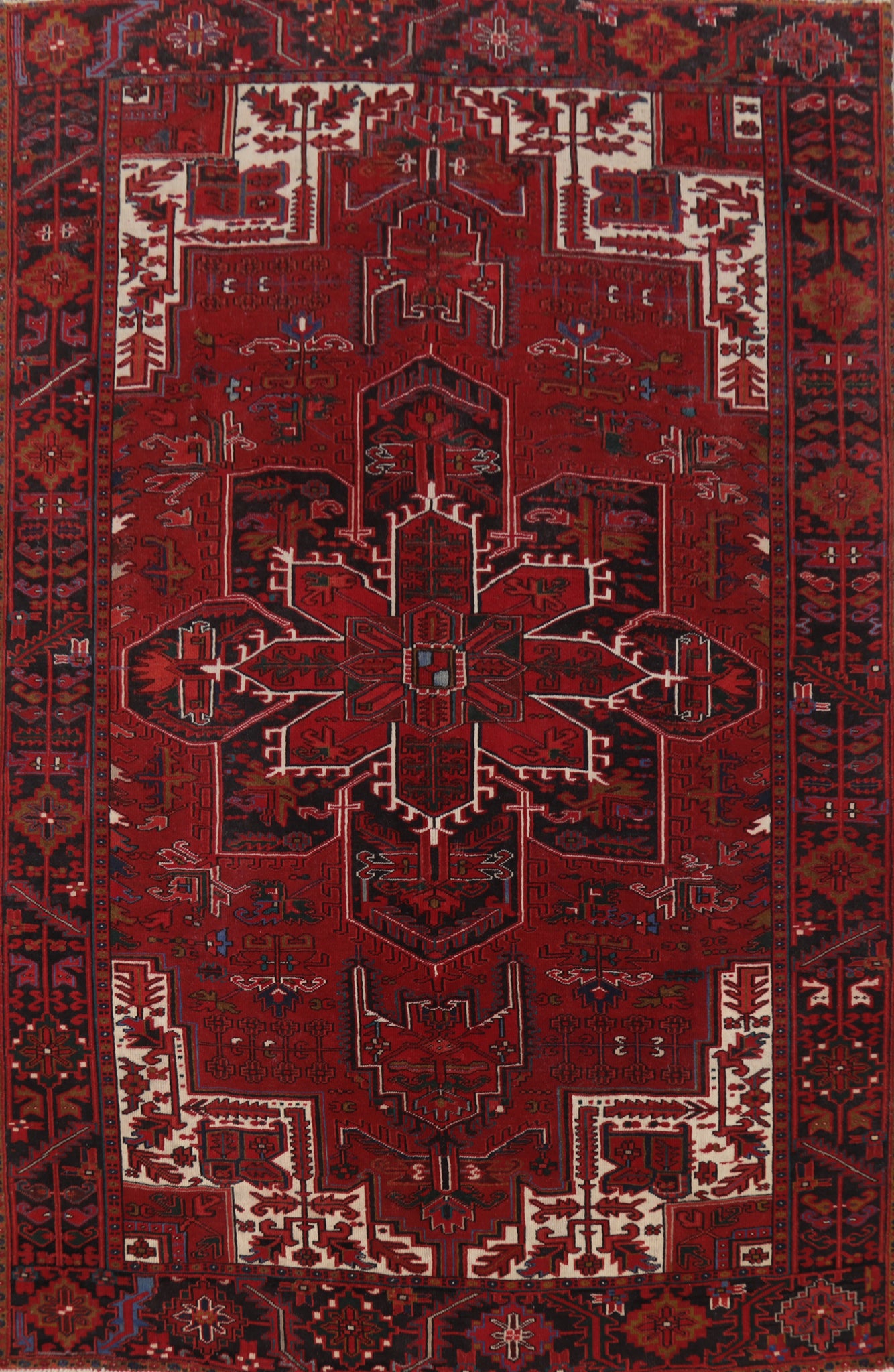 Vintage Red Heriz Persian Area Rug 8x11