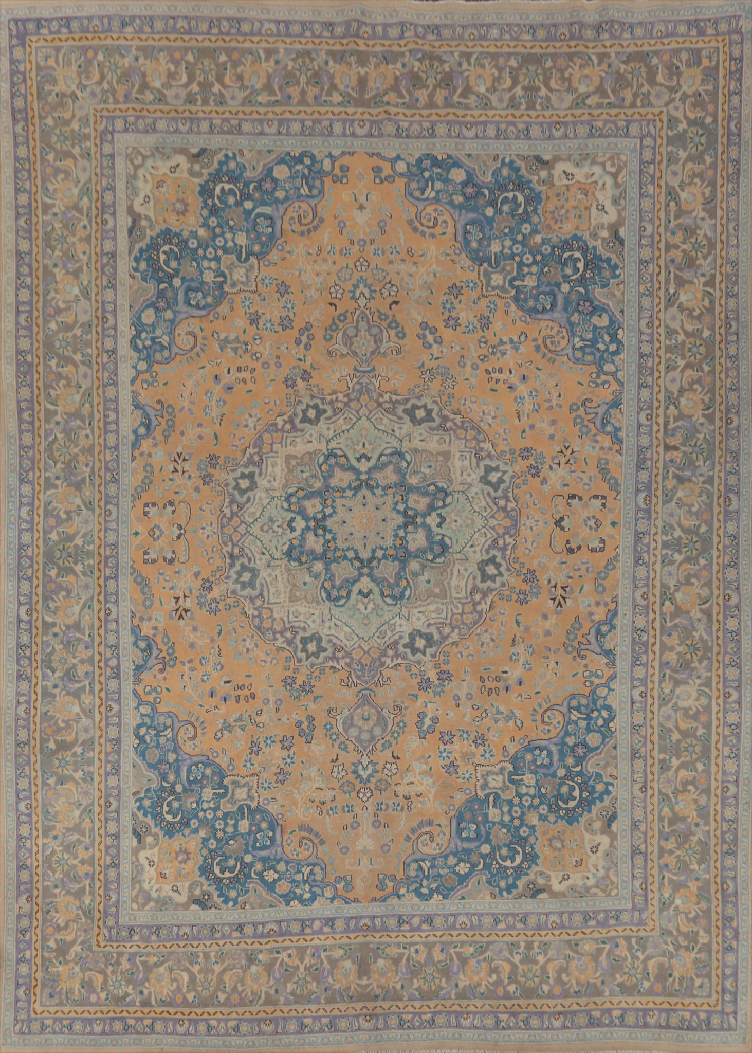 Traditional Floral Mashad Persian Area Rug 9x12