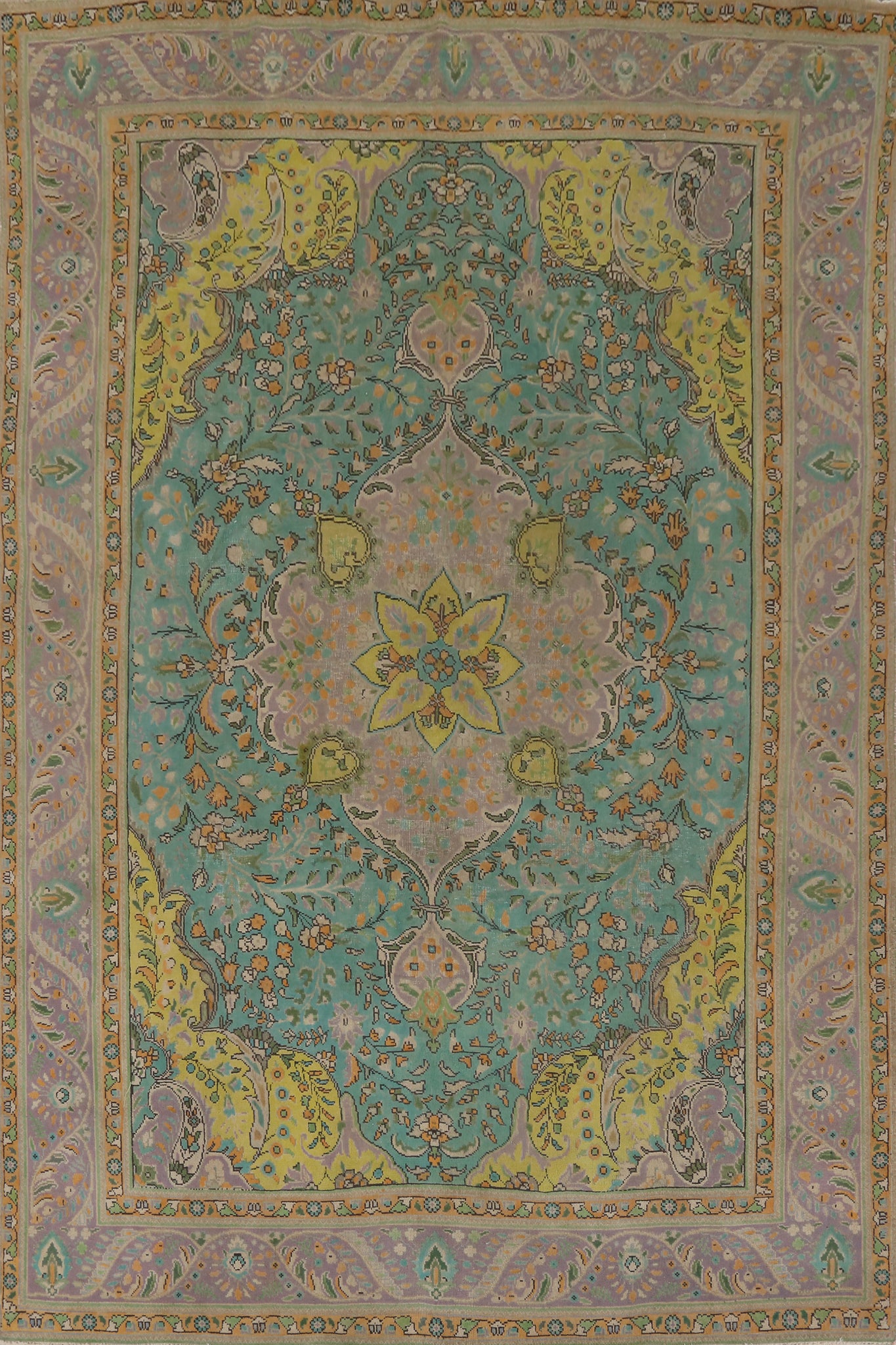 Vintage Floral Tabriz Persian Area Rug 8x11