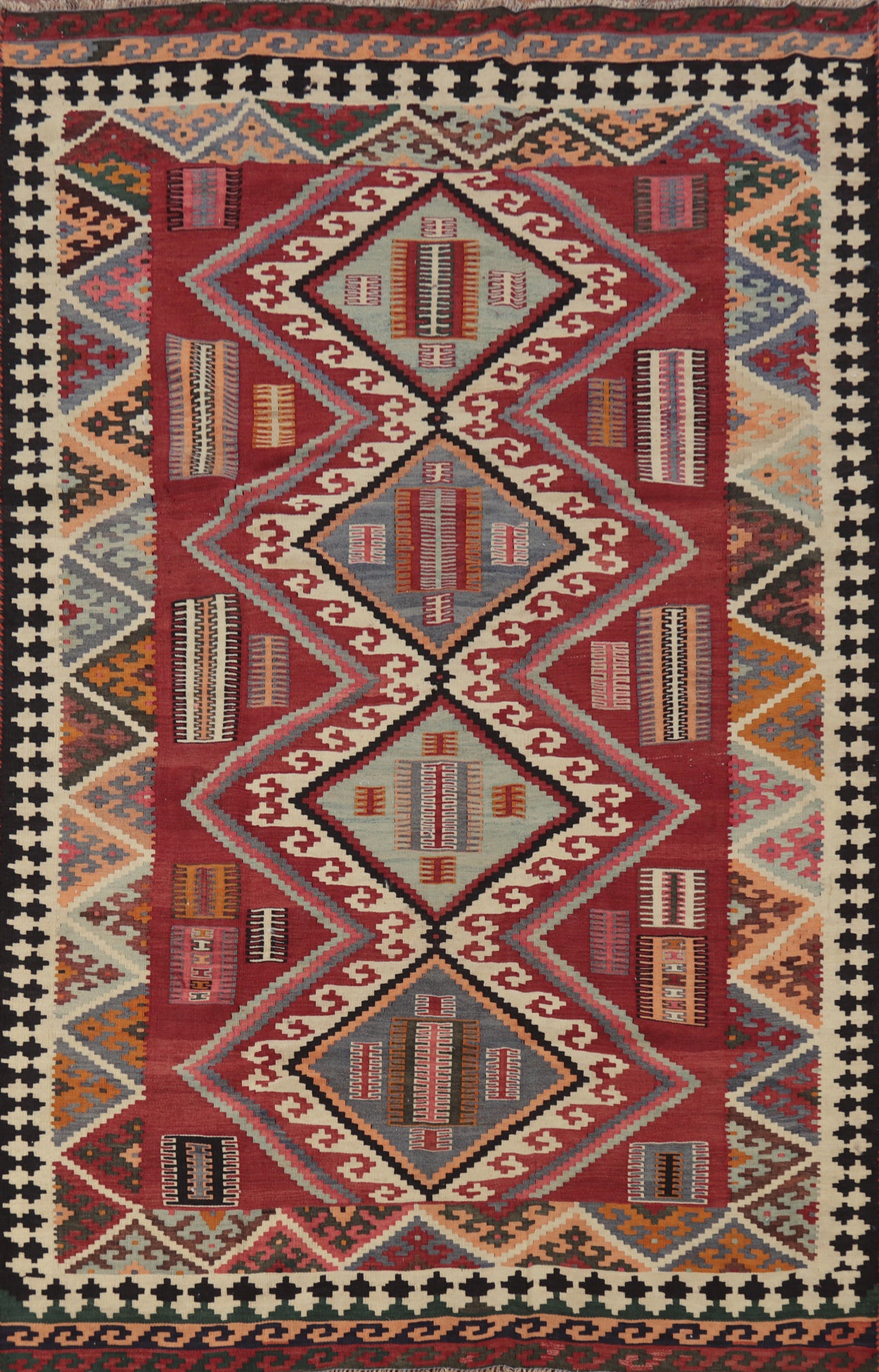 Vegetable Dye Kilim Qashqai Persian Rug 5x7