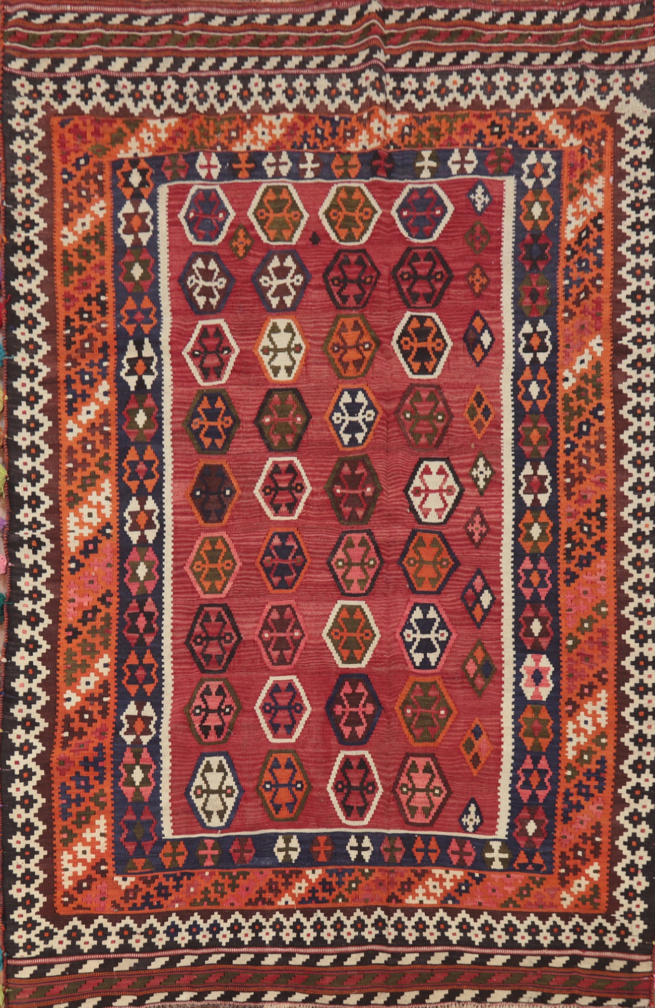 Vegetable Dye Kilim Qashqai Persian Area Rug 6x8