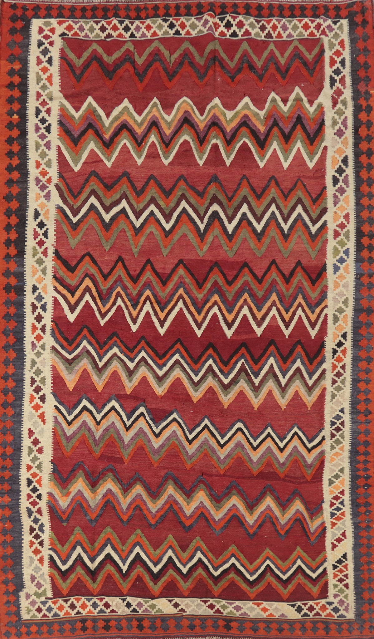 Vegetable Dye Kilim Qashqai Persian Area Rug 6x10
