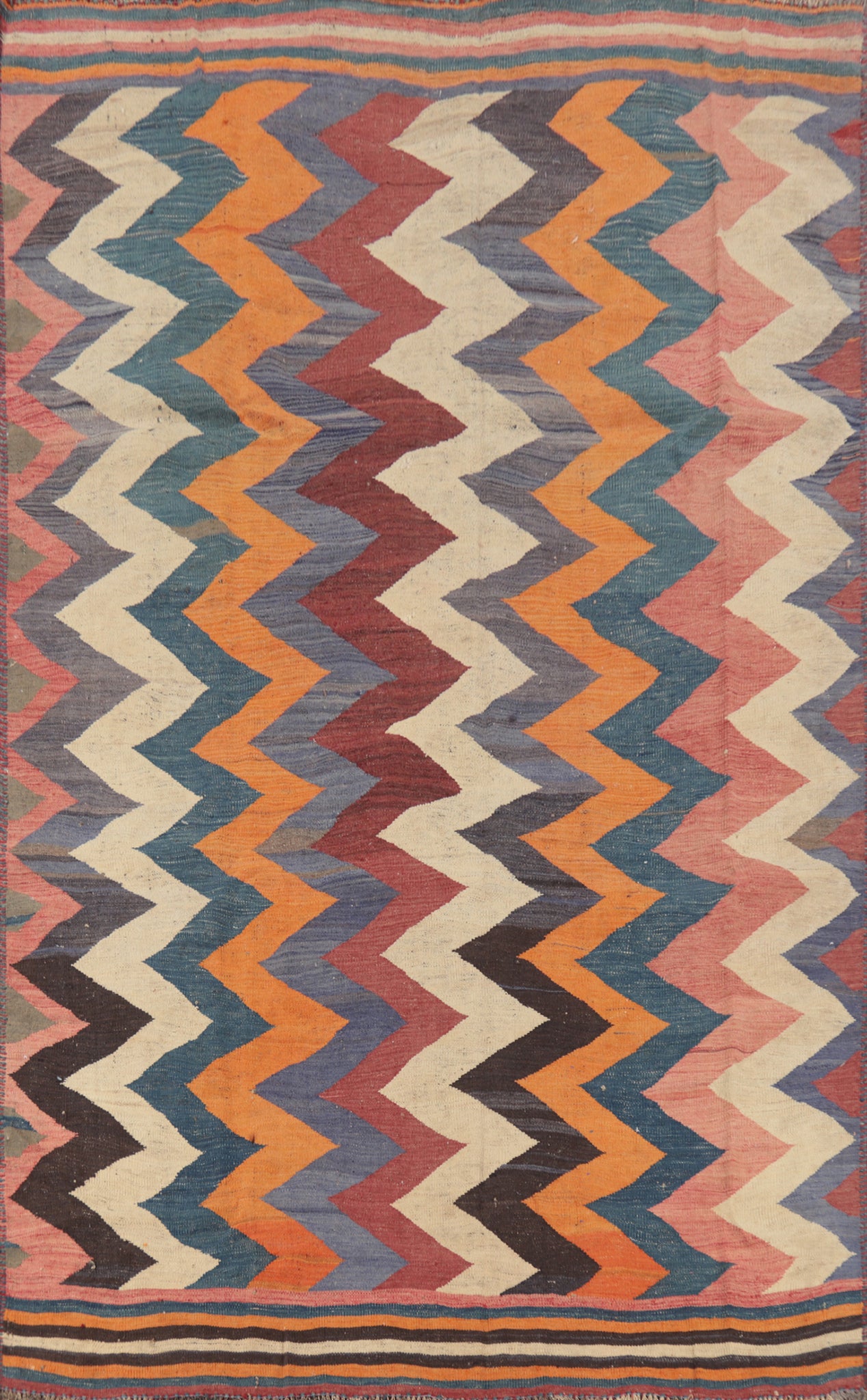 Vegetable Dye Kilim Qashqai Persian Area Rug 6x9