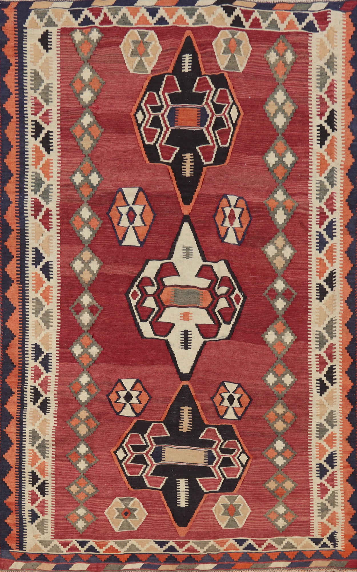 Vegetable Dye Kilim Qashqai Persian Area Rug 5x8