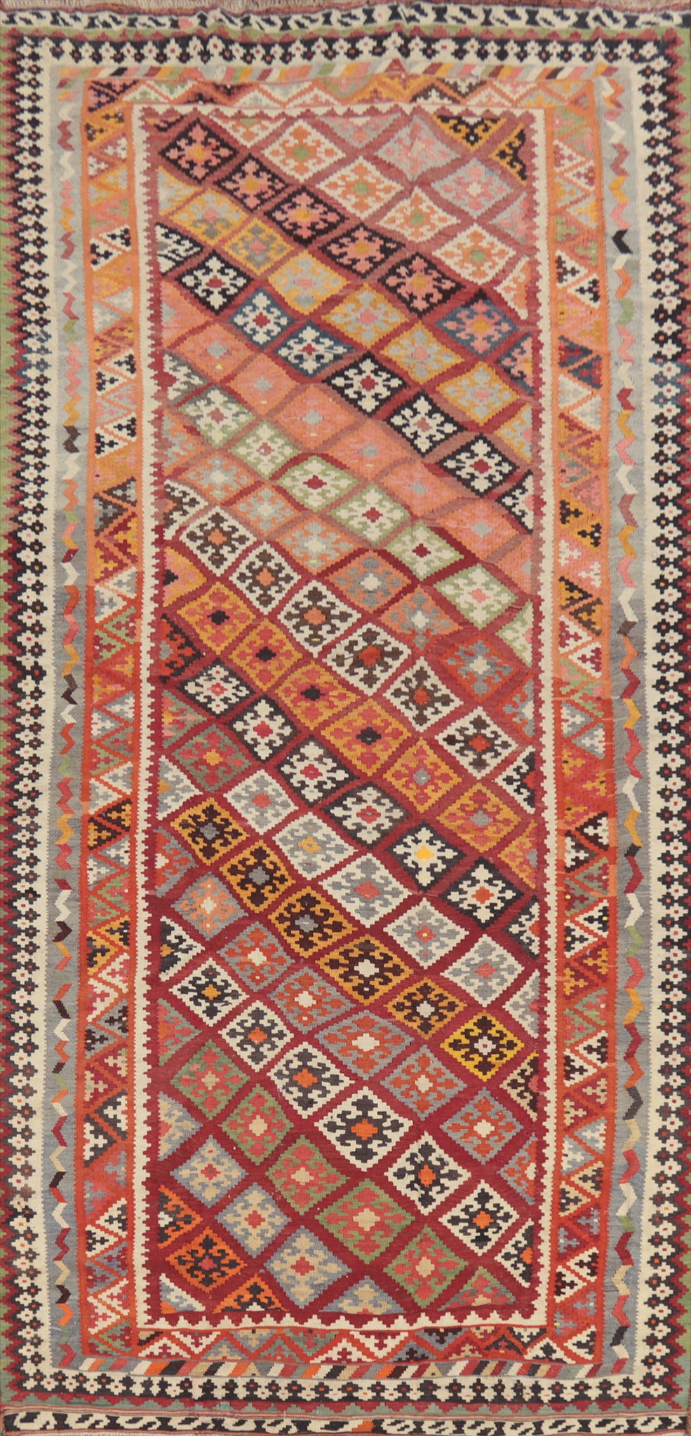 Vegetable Dye Kilim Qashqai Persian Area Rug 6x13