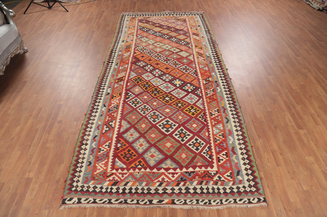 Vegetable Dye Kilim Qashqai Persian Area Rug 6x13