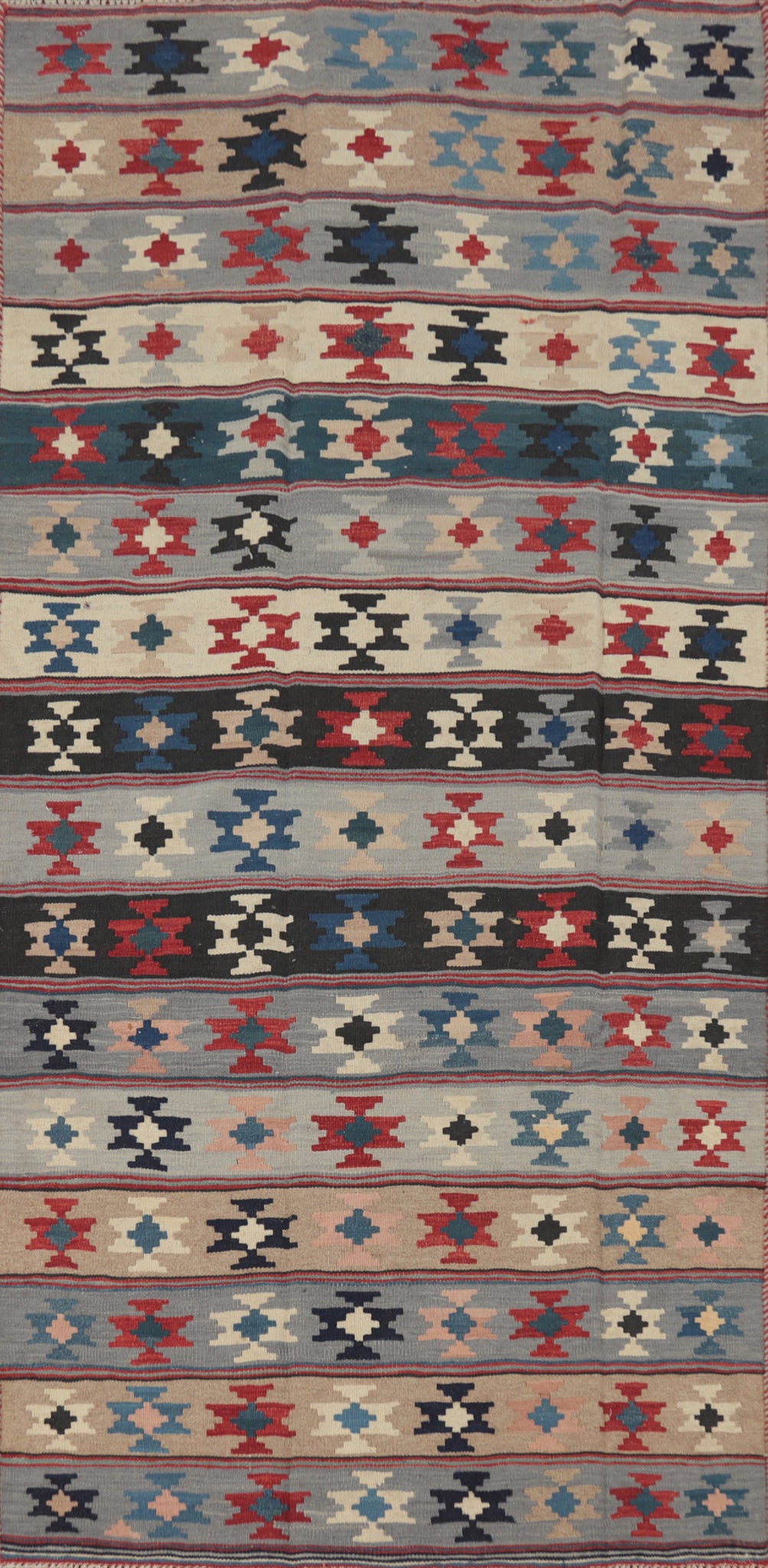 Vegetable Dye Kilim Qashqai Persian Rug 4x8