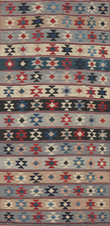 Vegetable Dye Kilim Qashqai Persian Rug 4x8