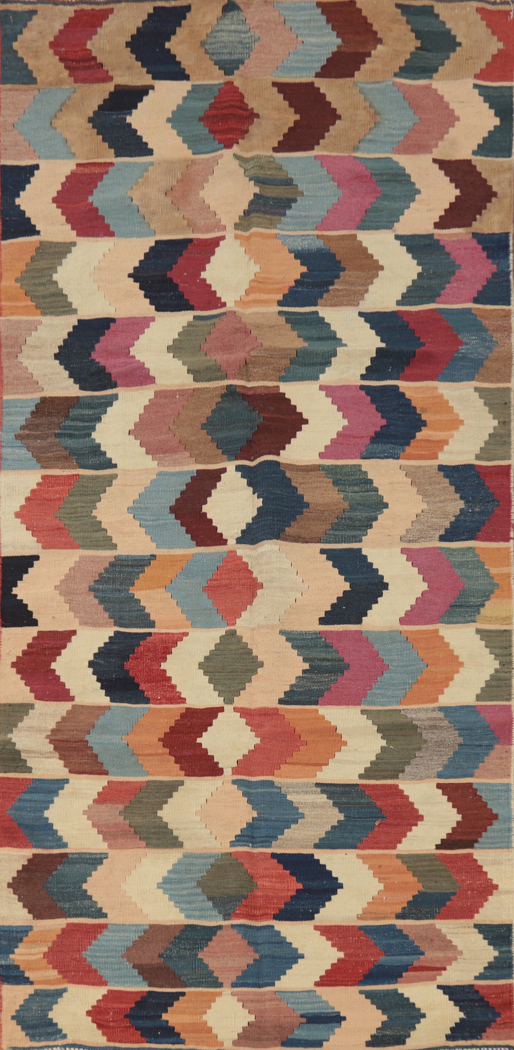 Vegetable Dye Kilim Qashqai Persian Rug 4x8