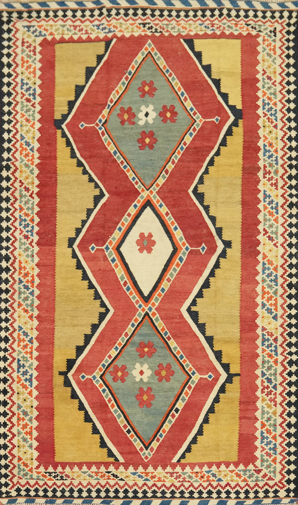 Vegetable Dye Kilim Qashqai Persian Area Rug 5x8