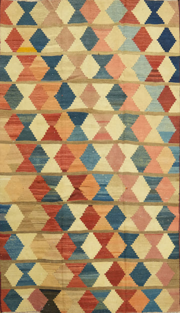 Vegetable Dye Kilim Qashqai Persian Area Rug 5x8