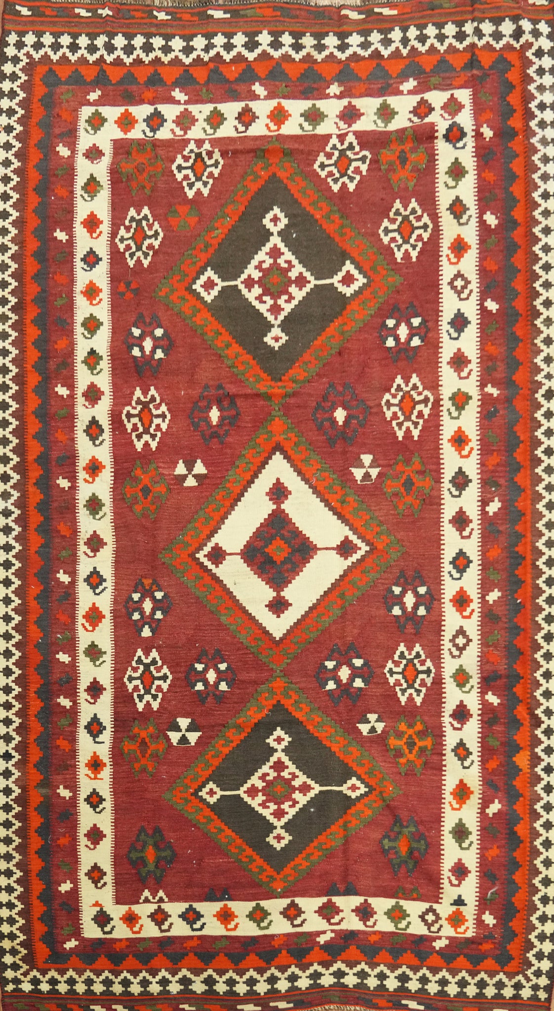 Vegetable Dye Kilim Qashqai Persian Area Rug 5x10