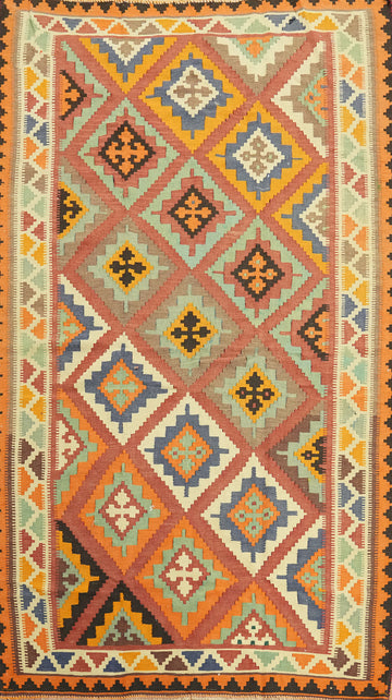 Vegetable Dye Kilim Qashqai Persian Area Rug 5x9