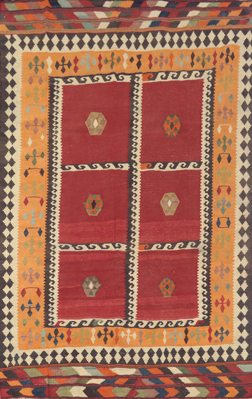 Vegetable Dye Kilim Qashqai Persian Area Rug 6x9