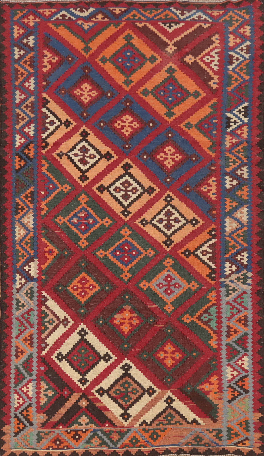 Vegetable Dye Kilim Qashqai Persian Area Rug 5x9