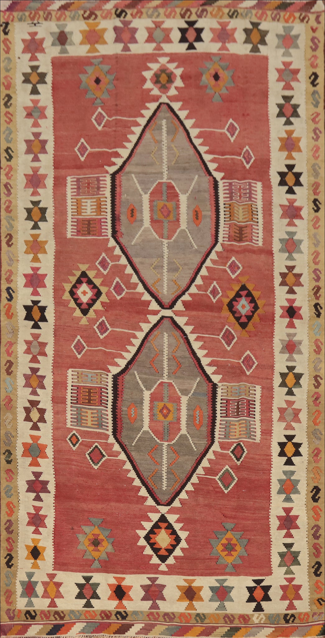 Vegetable Dye Kilim Qashqai Persian Area Rug 5x9