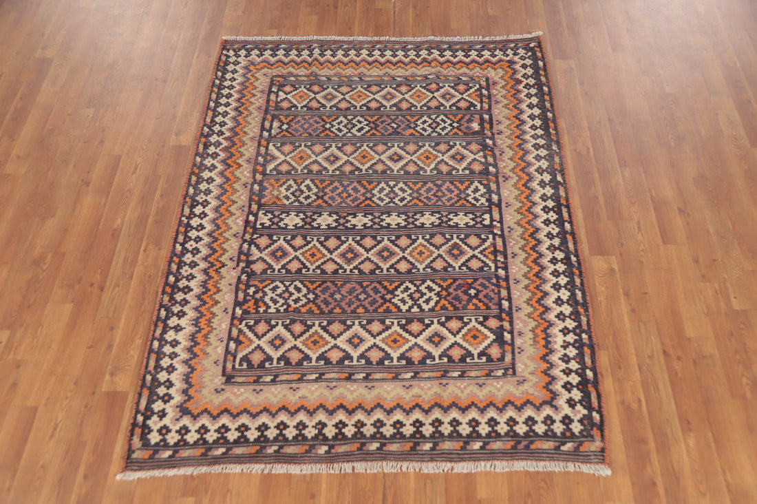 Vegetable Dye Kilim Qashqai Persian Rug 4x6