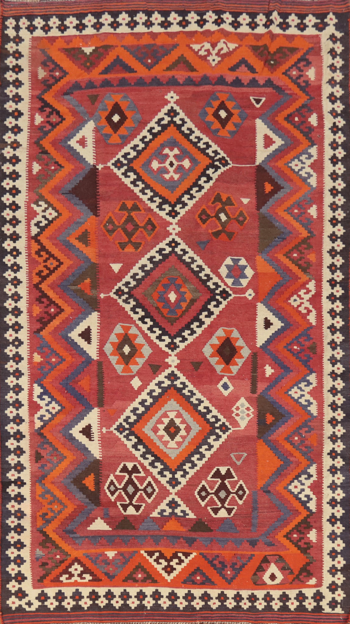 Vegetable Dye Kilim Qashqai Persian Area Rug 5x10