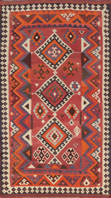 Vegetable Dye Kilim Qashqai Persian Area Rug 5x10