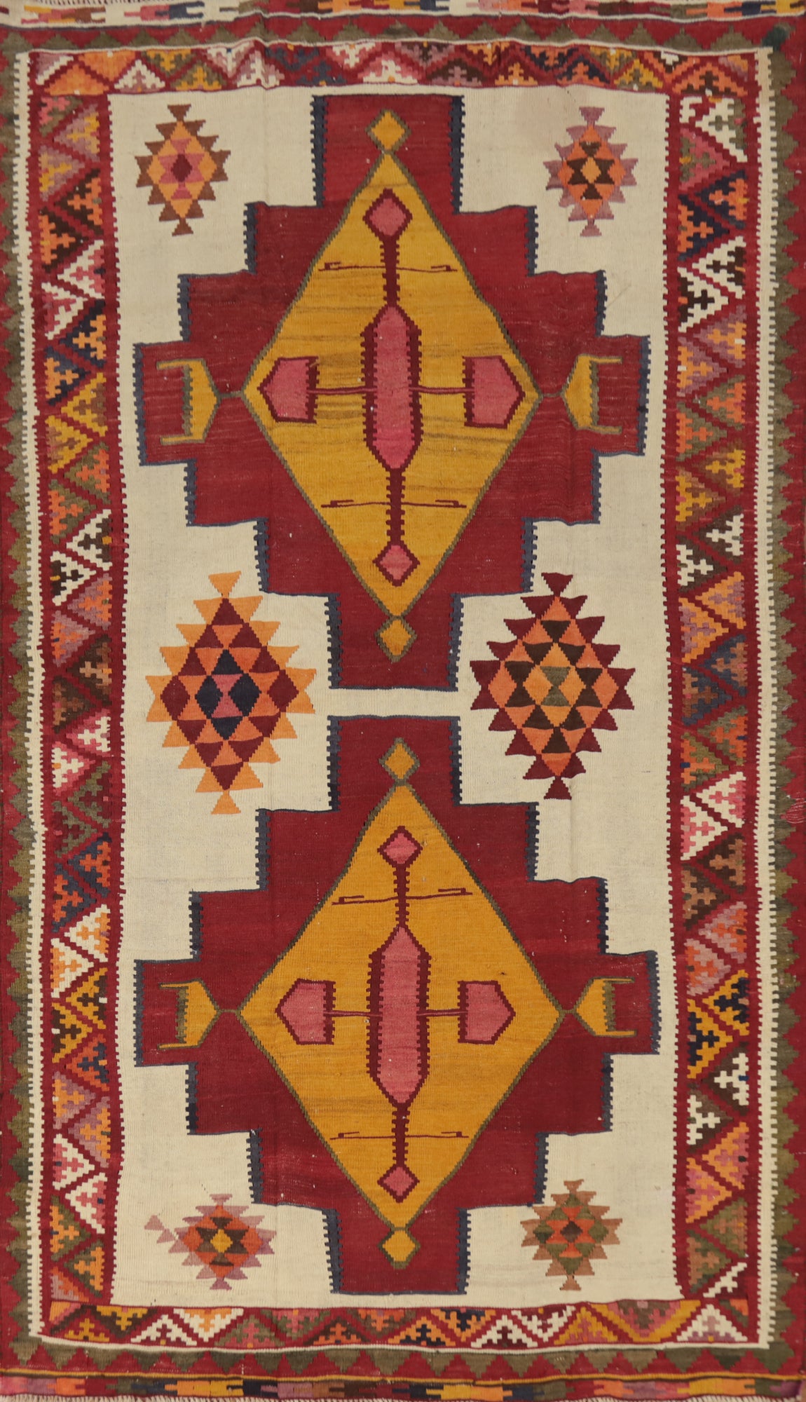 Vegetable Dye Kilim Qashqai Persian Area Rug 5x8