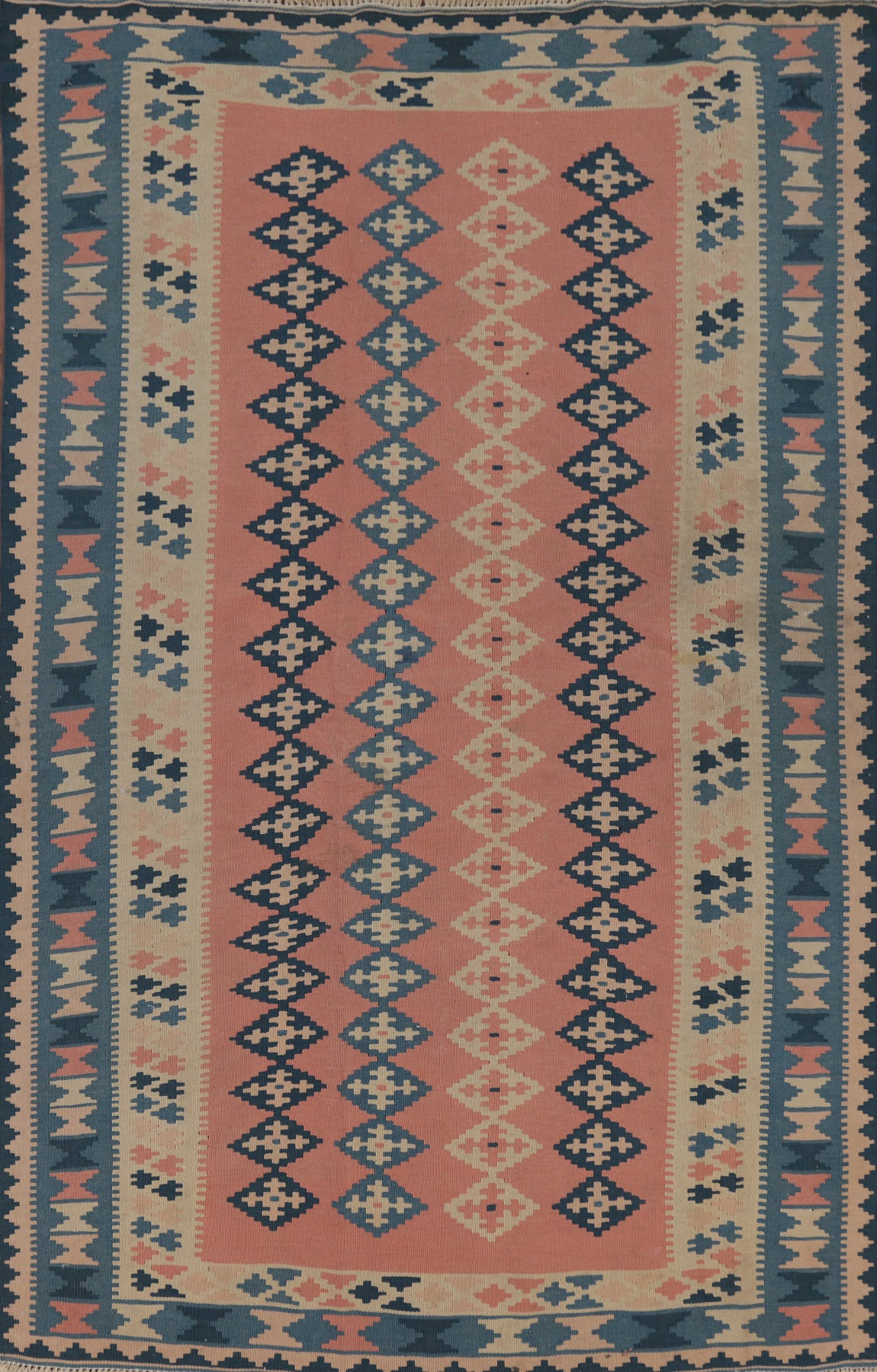 Vegetable Dye Pink Kilim Qashqai Persian Rug 4x6