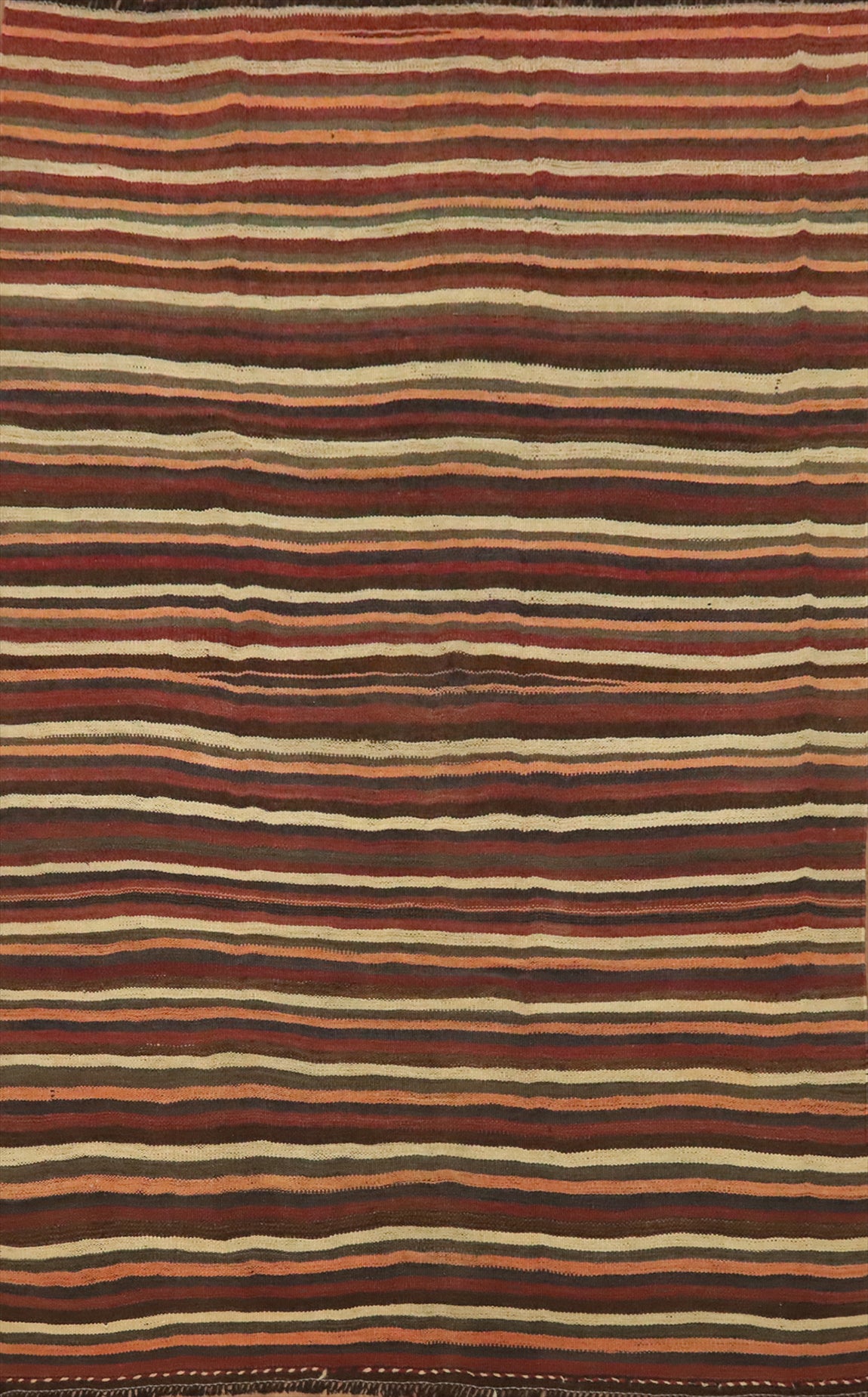 Vegetable Dye Striped Kilim Persian Area Rug 5x8