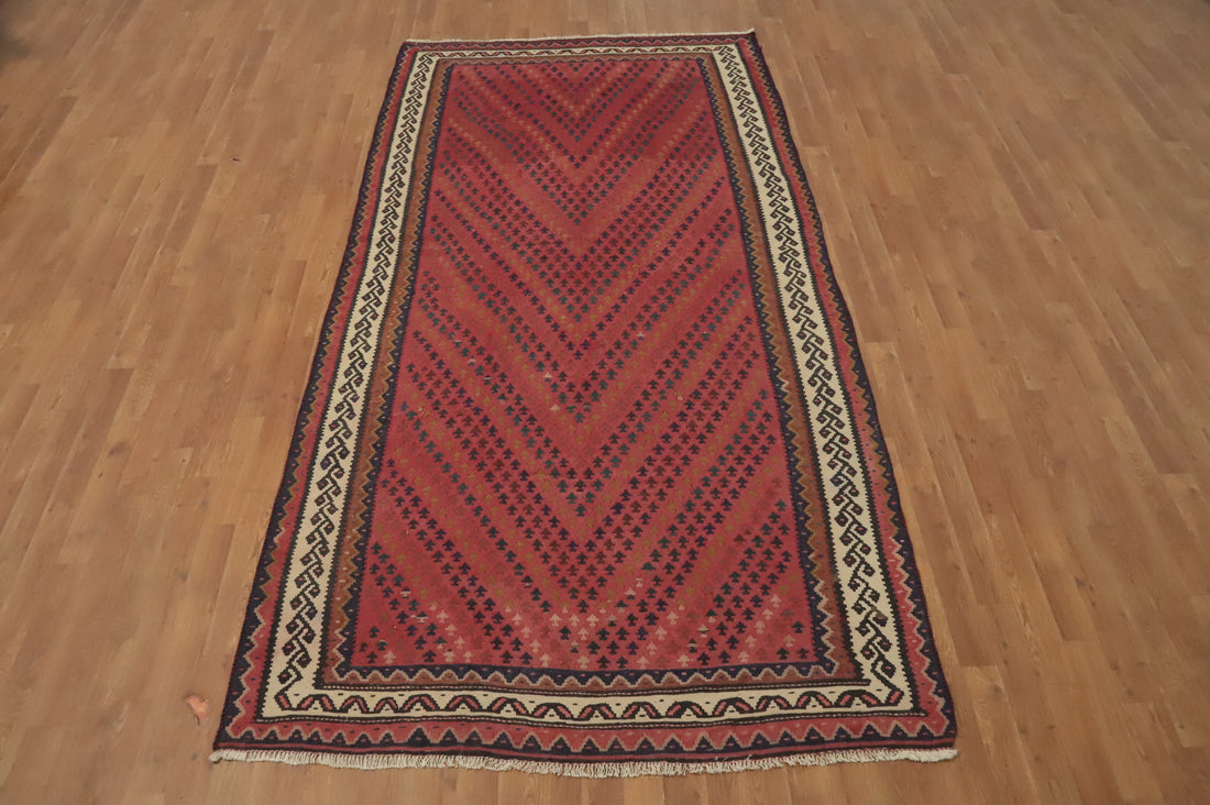 Vegetable Dye Kilim Qashqai Persian Area Rug 5x10