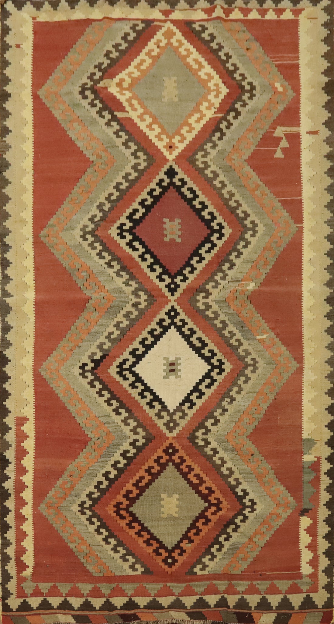 Vegetable Dye Kilim Qashqai Persian Area Rug 5x9