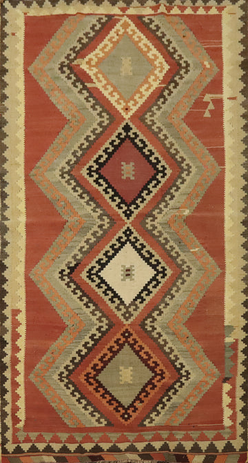 Vegetable Dye Kilim Qashqai Persian Area Rug 5x9