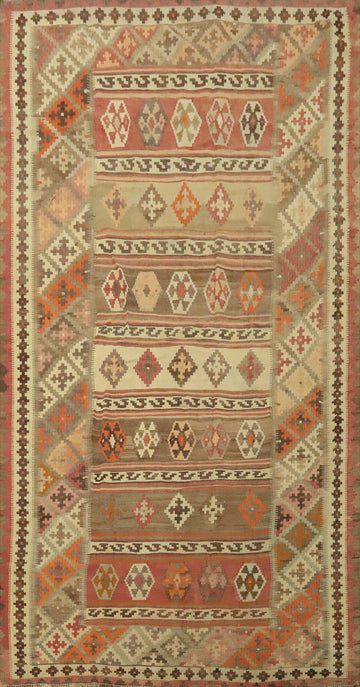 Vegetable Dye Kilim Qashqai Persian Area Rug 5x10