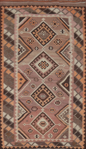 Vegetable Dye Kilim Qashqai Persian Area Rug 5x8