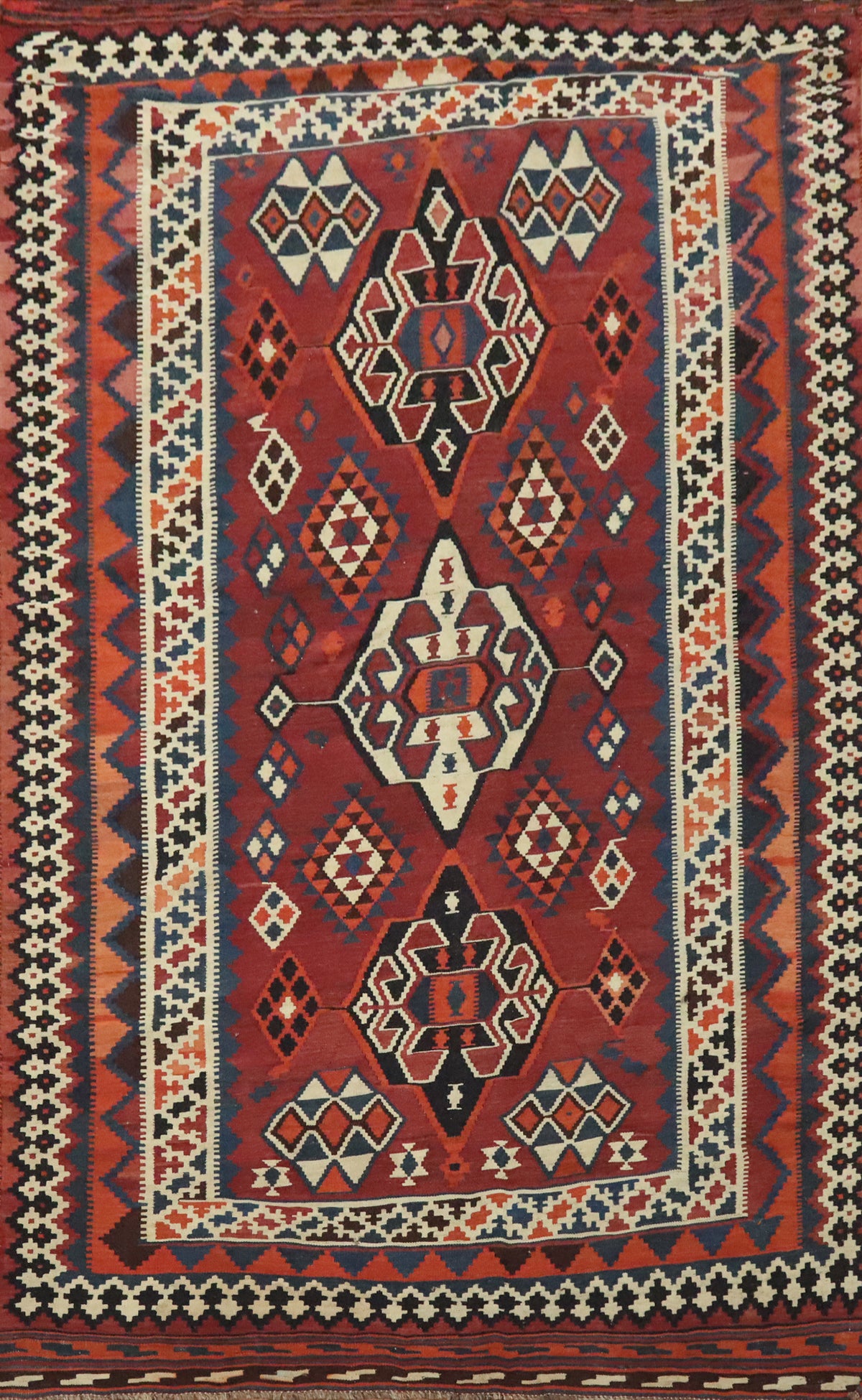 Vegetable Dye Kilim Qashqai Persian Area Rug 5x9