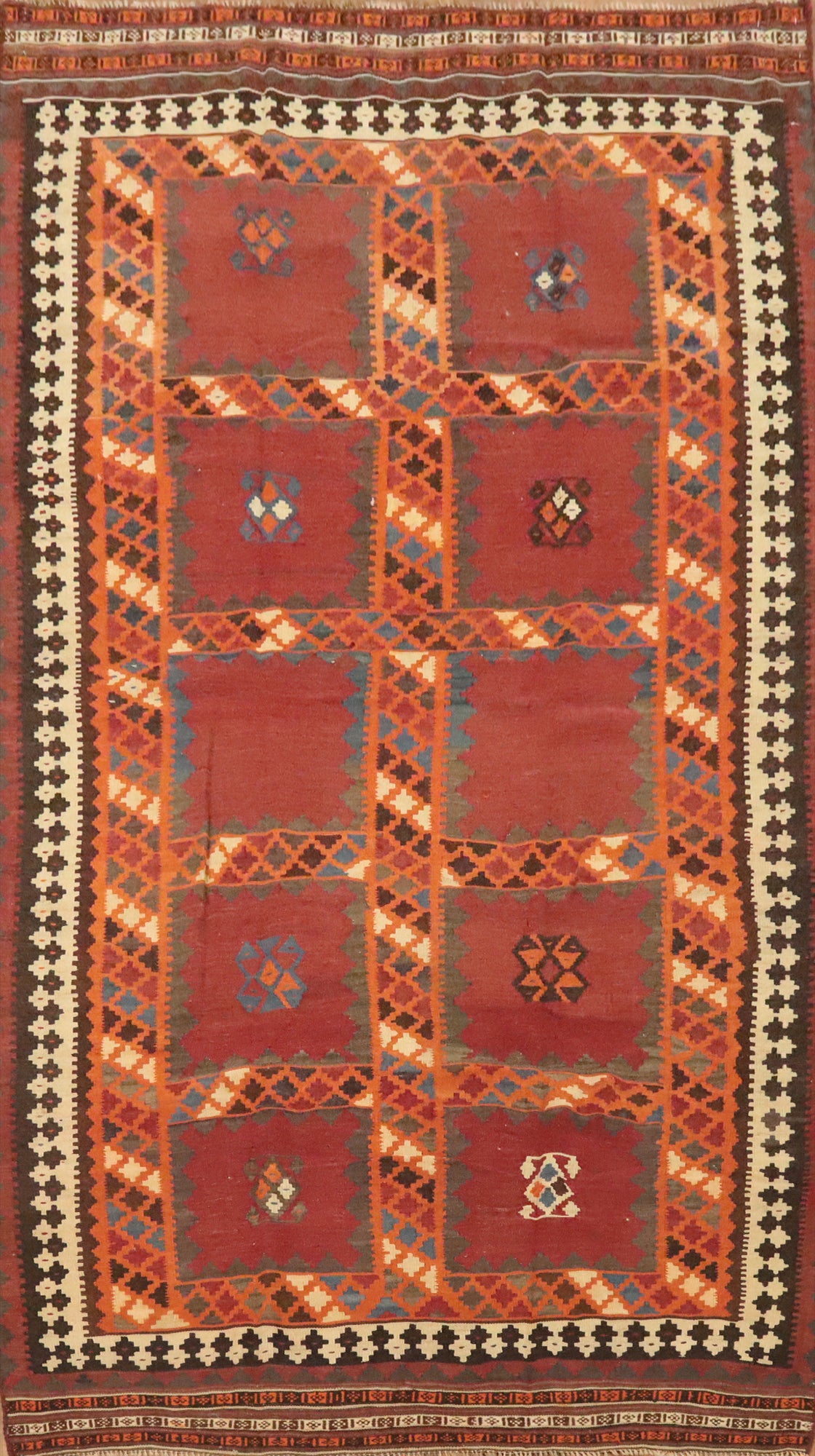 Vegetable Dye Kilim Qashqai Persian Area Rug 5x9
