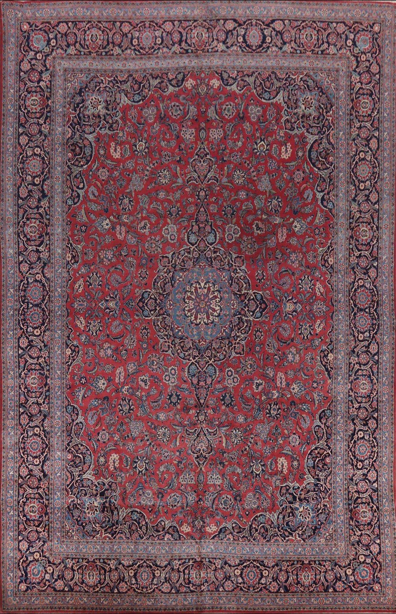 Vegetable Dye Kashan Dabir Persian Large Rug 10x15