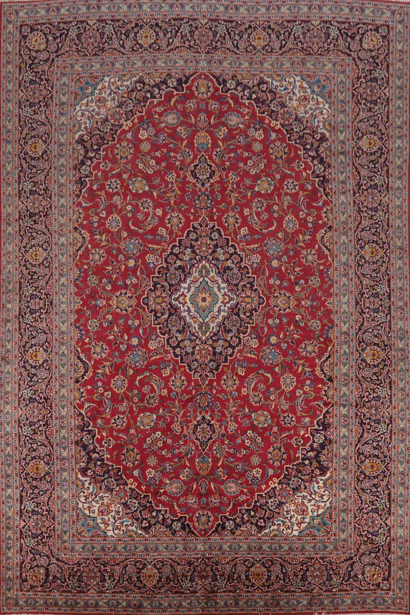 Vegetable Dye Red Kashan Persian Area Rug 10x13