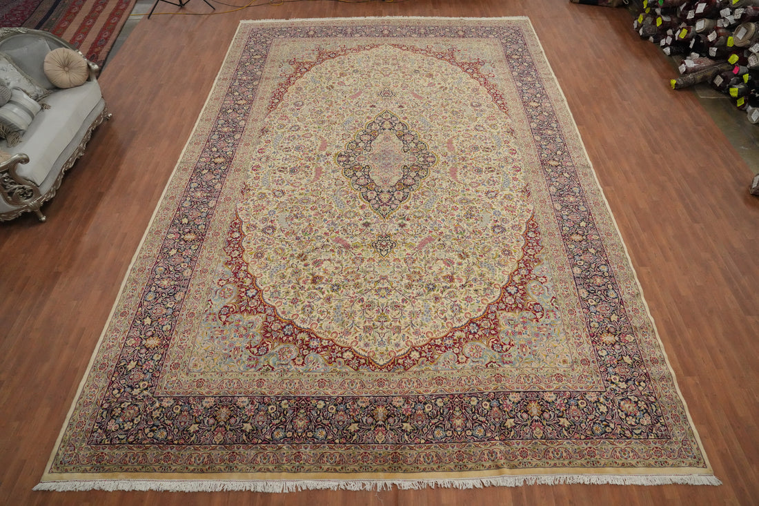 Vegetable Dye Kerman Persian Large Rug 14x21