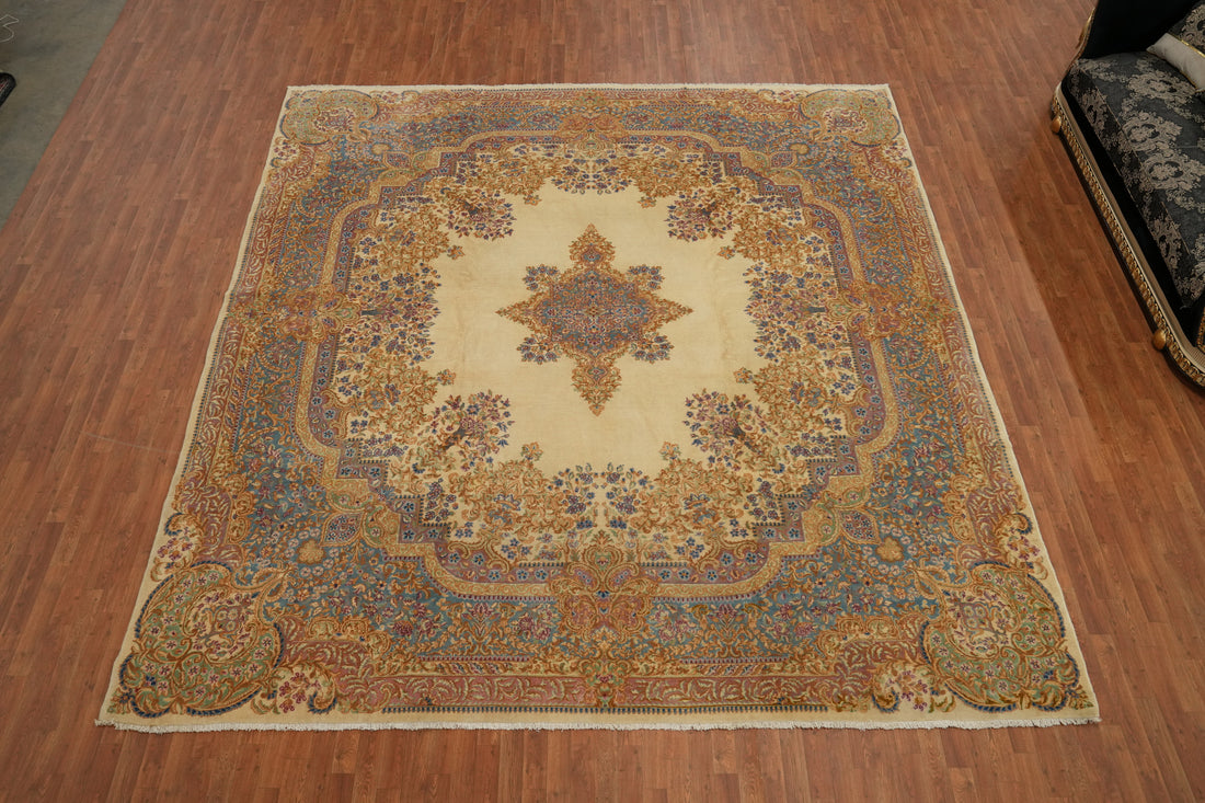 Vegetable Dye Kerman Persian Large Rug 12x12